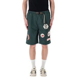 BRAIN DEAD Patched Cargo Shorts Men FOREST GREEN Pants